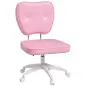 Silla de Oficina Giratoria Tapizada en PU con Altura Ajustable sin Brazos Carga 120 kg 46x59x82-92 cm Rosa