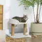Árbol Rascador para Gatos Pequeños Altura 42 cm con Nido Bolas Colgantes y Postes de Sisal 48x38x42 cm Blanco