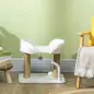 Árbol Rascador para Gatos Pequeños Altura 42 cm con Nido Bolas Colgantes y Postes de Sisal 48x38x42 cm Blanco