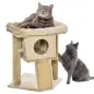 Árbol Rascador para Gatos Pequeños de 57 cm con Poste de Yute Rampa para Rascar Cama y Bola Colgante 40x40x57 cm Arena