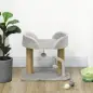 Árbol Rascador para Gatos Pequeños Altura 42 cm con Nido Bolas Colgantes y Postes de Sisal 48x38x42 cm Gris Claro