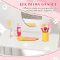 Tocador de Maquillaje para Niñas de +3 Años Tocador Infantil con Taburete y Espejo Diseño Sencillo Blanco