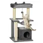 Árbol para Gatos Altura 90 cm de 3 Niveles con Nido Plataforma Bolas Colgantes y Poste de Sisal 48x48x90 cm Gris Árbol para Gatos Altura 90 cm de 3 Niveles con Nido Plataforma Bolas Colgantes y Poste de Sisal 48x48x90 cm Gris