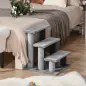 Escalera para Gatos con 3 Niveles Plataforma Poste Rascador y Bola Colgante de Juguete 40x40x48 cm Gris