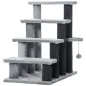 Escalera para Gatos con 4 Niveles Plataforma Poste Rascador y Bola Colgante de Juguete 60x40x64 cm Gris Escalera para Gatos con 4 Niveles Plataforma Poste Rascador y Bola Colgante de Juguete 60x40x64 cm Gris