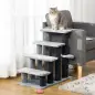 Escalera para Gatos con 4 Niveles Plataforma Poste Rascador y Bola Colgante de Juguete 60x40x64 cm Gris