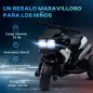 Moto Eléctrica Infantil con Luces Bocina Música Neumáticos Anchos Moto para Niños con Velocidad 3 km/h Negro