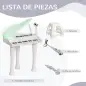 Juego de Piano Infantil de 32 Teclas con Micrófono Taburete Luces 22 Canciones y 4 Sonidos 37x30,5x60,4 cm Blanco