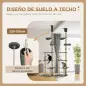 Árbol para Gatos de Suelo a Techo de 230-250 cm con Altura Ajustable Múltiples Plataformas Cestos Hamaca Bolas Gris