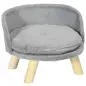 Cama para Perros Miniaturas con Cojín Lavable y Marco de Madera y Alfombrillas Antideslizantes Ø40,5x33 cm Gris