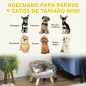 Cama para Perros Miniaturas con Cojín Lavable y Marco de Madera y Alfombrillas Antideslizantes Ø40,5x33 cm Gris