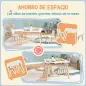Mesa Infantil con Sillas Respaldos con Orejas de Conejo Mesa Infantil para Guardería Sala de Juegos Blanco