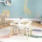 Mesa Infantil con Sillas Respaldos con Orejas de Conejo Mesa Infantil para Guardería Sala de Juegos Blanco