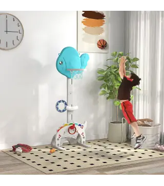 Canasta de Baloncesto para Niños Altura Ajustable con Fútbol ​​Golf Anillas Juego de Lanzamiento de Pelota Multicolor