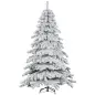 Árbol de Navidad Artificial Nevado 180 cm con 627 Ramas y Soporte de Metal Árbol de Navideño para Salón Verde y Blanco