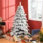 Árbol de Navidad Artificial Nevado 180 cm con 627 Ramas y Soporte de Metal Árbol de Navideño para Salón Verde y Blanco