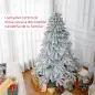 Árbol de Navidad Artificial Nevado 180 cm con 627 Ramas y Soporte de Metal Árbol de Navideño para Salón Verde y Blanco