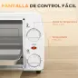 Horno Eléctrico Sobremesa 10L 750W Horno Eléctrico Pequeño Temperatura 230 ℃ y Temporizador 36,5x26x22 cm Blanco