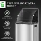 Cubo de Basura de Cocina con 2 Compartimentos 2x30L con Pedal Tapa de Cierre Suave y Cubo Extraíble Plata