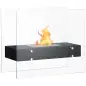 Chimenea de Bioetanol 7000 BTU con Tanque de 1,5 L Tiempo de Combustión 3H para Interiores 20-25 m² 60x26x50 cm Negro