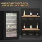 Nevera Vinos 24 Botellas 65L con Luz LED Interior Pantalla Táctil Puerta de Vidrio y 5 Estantes de Metal Negro