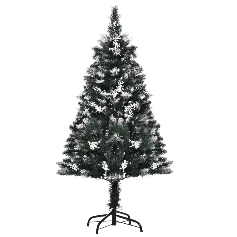 Árbol de Navidad Artificial 120 cm con 222 Ramas 28 Decoraciones Soporte de Acero Base Plegable y Desmontable Verde Árbol de Navidad Artificial 120 cm con 222 Ramas 28 Decoraciones Soporte de Acero Base Plegable y Desmontable Verde