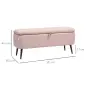Banco de Almacenamiento con Tapa Abatible y Patas de Acero para Dormitorio Salón Entrada 101x38,5x44,5cm Rosa