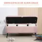 Banco de Almacenamiento con Tapa Abatible y Patas de Acero para Dormitorio Salón Entrada 101x38,5x44,5cm Rosa