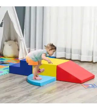 Juego de 4 Bloques Psicomotricidad para Niños Juguete para Aprendizaje para Escalar y Gatear Multicolor