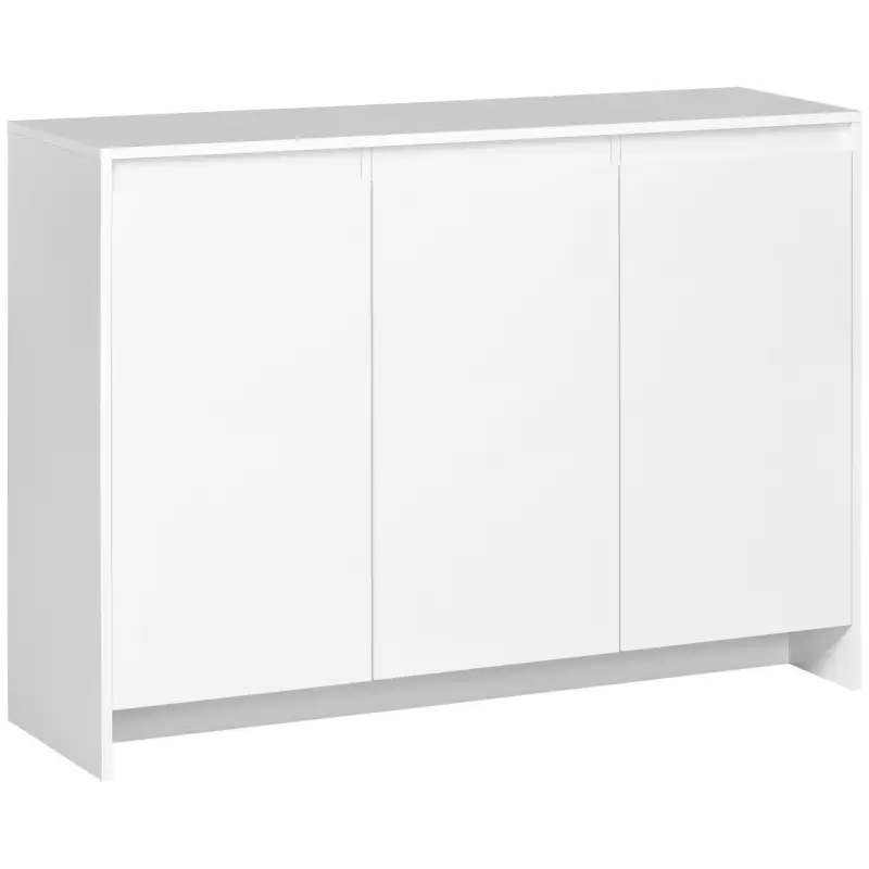 Mueble Aparador con 3 Puertas Estantes Ajustables y Cierre Suave Soporte para Televisores 120x35x85 cm Blanco