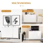 Mueble Aparador con 3 Puertas Estantes Ajustables y Cierre Suave Soporte para Televisores 120x35x85 cm Blanco