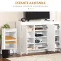 Mueble Aparador con 3 Puertas Estantes Ajustables y Cierre Suave Soporte para Televisores 120x35x85 cm Blanco