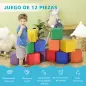 Juego de 12 Bloques de Espuma para Niños Bloques de Construcción Juguete para Aprendizaje Multicolor