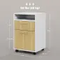 Cajonera de Oficina Móvil con Cajón y Armario con Ruedas Soporte de Impresora para Estudio 40x35x60 cm Blanco y Natural