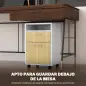 Cajonera de Oficina Móvil con Cajón y Armario con Ruedas Soporte de Impresora para Estudio 40x35x60 cm Blanco y Natural