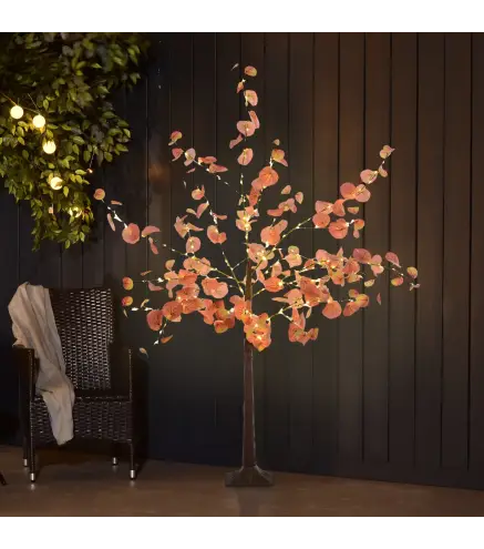 Lámpara de Árbol 150 cm con 245 Luces LED y Base Decoración Navidad para Interiores y Exterior Naranja