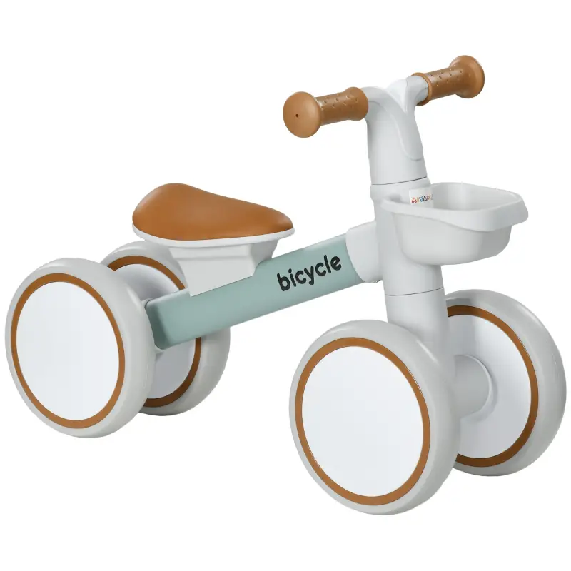Bicicleta sin Pedales para Niños de 12-36 Meses con Asiento Ajustable Cesta y 4 Ruedas Silenciosas 56x27x39 cm Verde Bicicleta sin Pedales para Niños de 12-36 Meses con Asiento Ajustable Cesta y 4 Ruedas Silenciosas 56x27x39 cm Verde