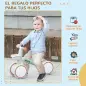 Bicicleta sin Pedales para Niños de 12-36 Meses con Asiento Ajustable Cesta y 4 Ruedas Silenciosas 56x27x39 cm Verde