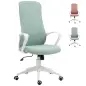 Silla de Oficina Giratoria Altura Ajustable con Reposabrazos Función de Basculante Respaldo Alto 62x56x110-119,5cm Verde