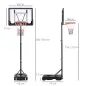 Canasta de Baloncesto con Altura Ajustable 206-260 cm Aro de Baloncesto con Ruedas y Base Rellenable Negro