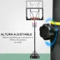 Canasta de Baloncesto con Altura Ajustable 206-260 cm Aro de Baloncesto con Ruedas y Base Rellenable Negro