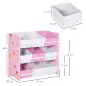 Organizador de Juguetes con 9 Cajas de Tela no Tejida Extraíbles para Dormitorio Guardería 63x30x60 cm Rosa