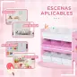 Organizador de Juguetes con 9 Cajas de Tela no Tejida Extraíbles para Dormitorio Guardería 63x30x60 cm Rosa
