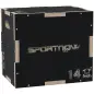 Cajón de Salto Pliométrico de Madera con Mangos Huecos Carga 120 kg para Casa Oficina Gimnasia 40,5x35,5x30,5 cm Negro