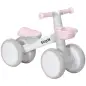 Bicicleta sin Pedales para Niños de 12-36 Meses con Asiento Ajustable Cesta y 4 Ruedas Silenciosas 56x27x39 cm Rosa