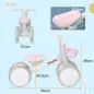Bicicleta sin Pedales para Niños de 12-36 Meses con Asiento Ajustable Cesta y 4 Ruedas Silenciosas 56x27x39 cm Rosa