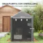 Carpa para Bicicletas y Motos 1,2x1,8x1,65 m con 2 Habitaciones Puerta con Cremallera Impermeable Anti-UV Gris Oscuro