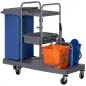 Carro de Limpieza con Bolsa de Basura Cubos de Fregar de 18L Escurridor de Prensa Estantes 111x63,3x103 cm Multicolor