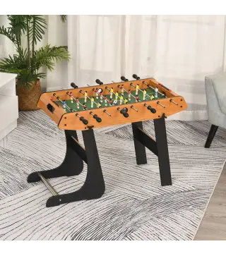 Futbolín con 22 Jugadores Juego de Mesa de Fútbol para Niños y Adultos con 2 Marcadores 98x42x62,5 cm Natural y Negro