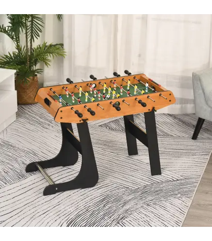 Futbolín con 22 Jugadores Juego de Mesa de Fútbol para Niños y Adultos con 2 Marcadores 98x42x62,5 cm Natural y Negro